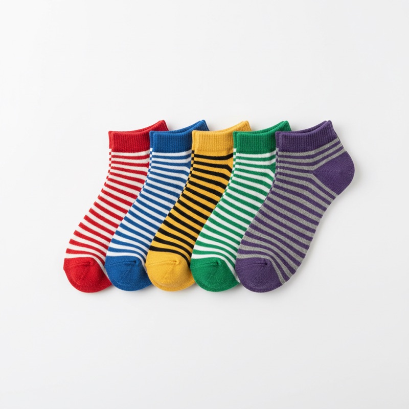 Striped Ankle Socks 5-Pack